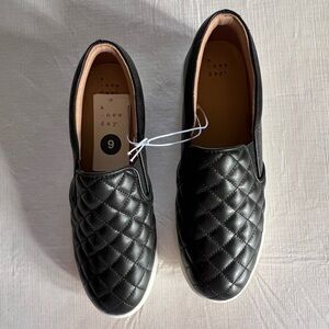 A New Day Women’s Black Quilted Reese Flat Slip On Shoes 9 NWT